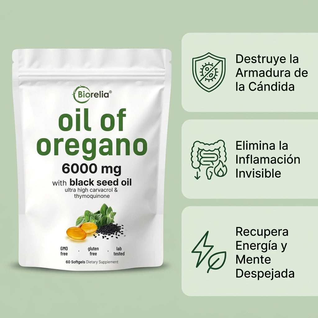 Aceite de Orégano — Limpiador de Candida e Inflamación Intestinal