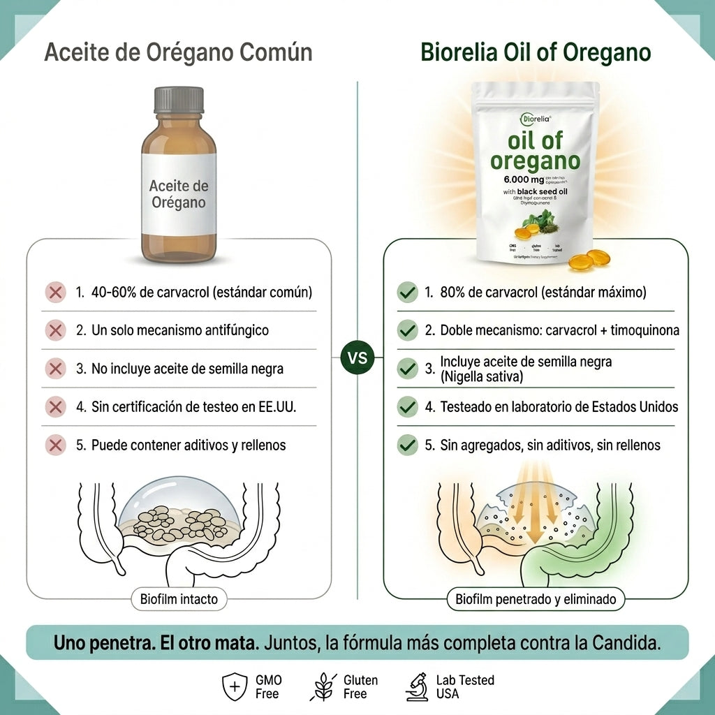 Aceite de Orégano — Limpiador de Candida e Inflamación Intestinal